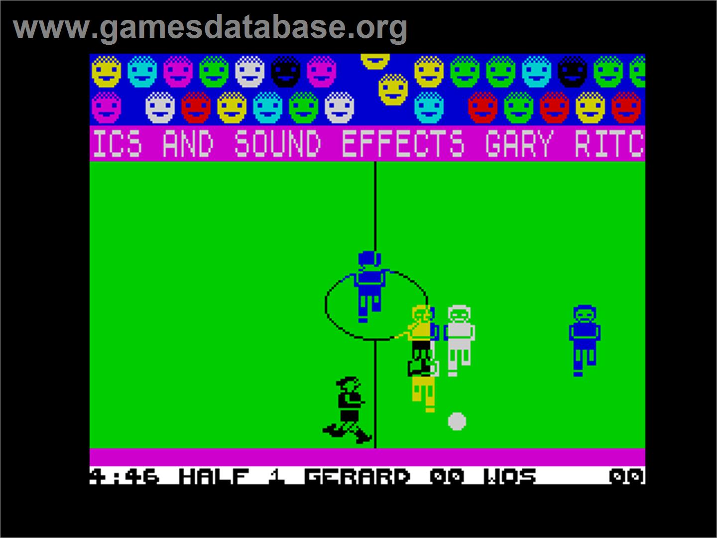 Indoor Soccer (Code Masters) - Sinclair ZX Spectrum - Artwork - In Game