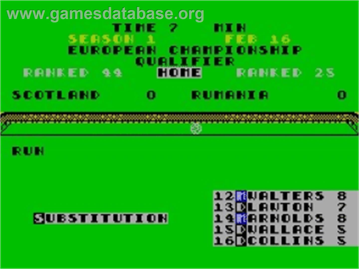 International Manager - Sinclair ZX Spectrum - Artwork - In Game