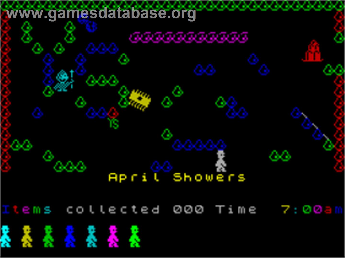 Jet Set Willy - April Showers - Sinclair ZX Spectrum - Artwork - In Game