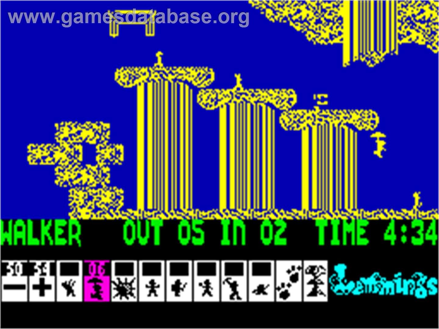 Lemmings - Sinclair ZX Spectrum - Artwork - In Game