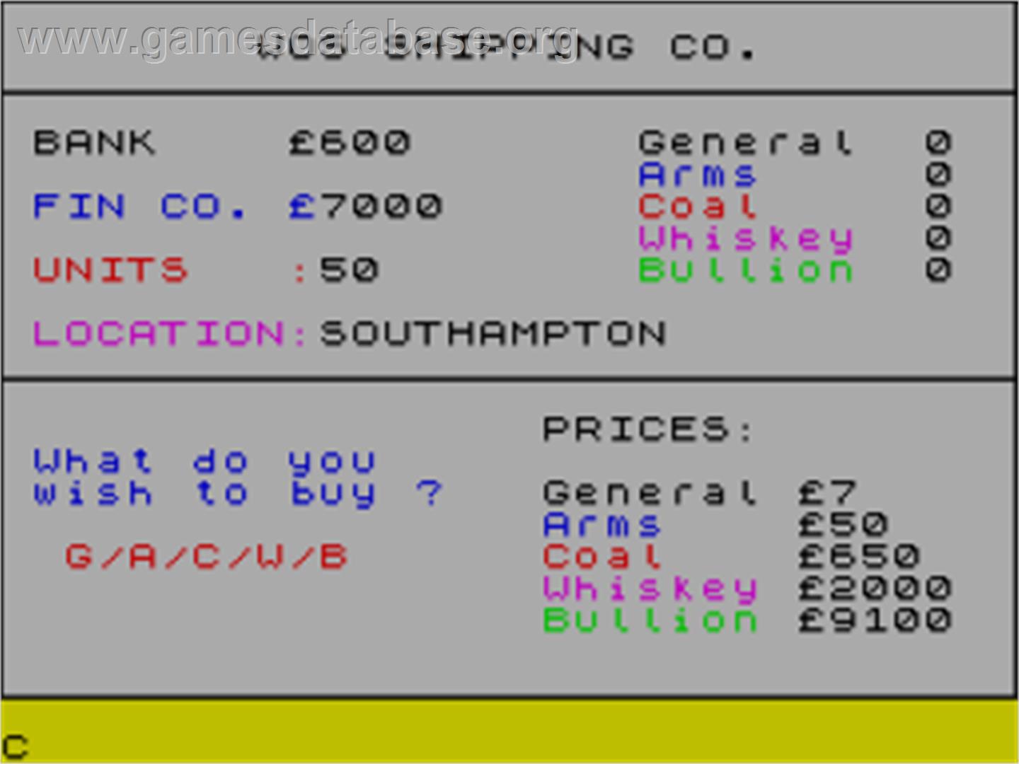 Master Mariner - Sinclair ZX Spectrum - Artwork - In Game