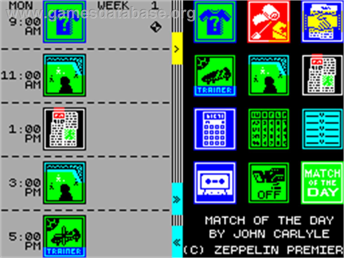 Match of the Day - Sinclair ZX Spectrum - Artwork - In Game