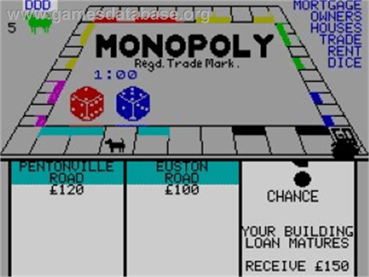 Monopoly - Sinclair ZX Spectrum - Artwork - In Game
