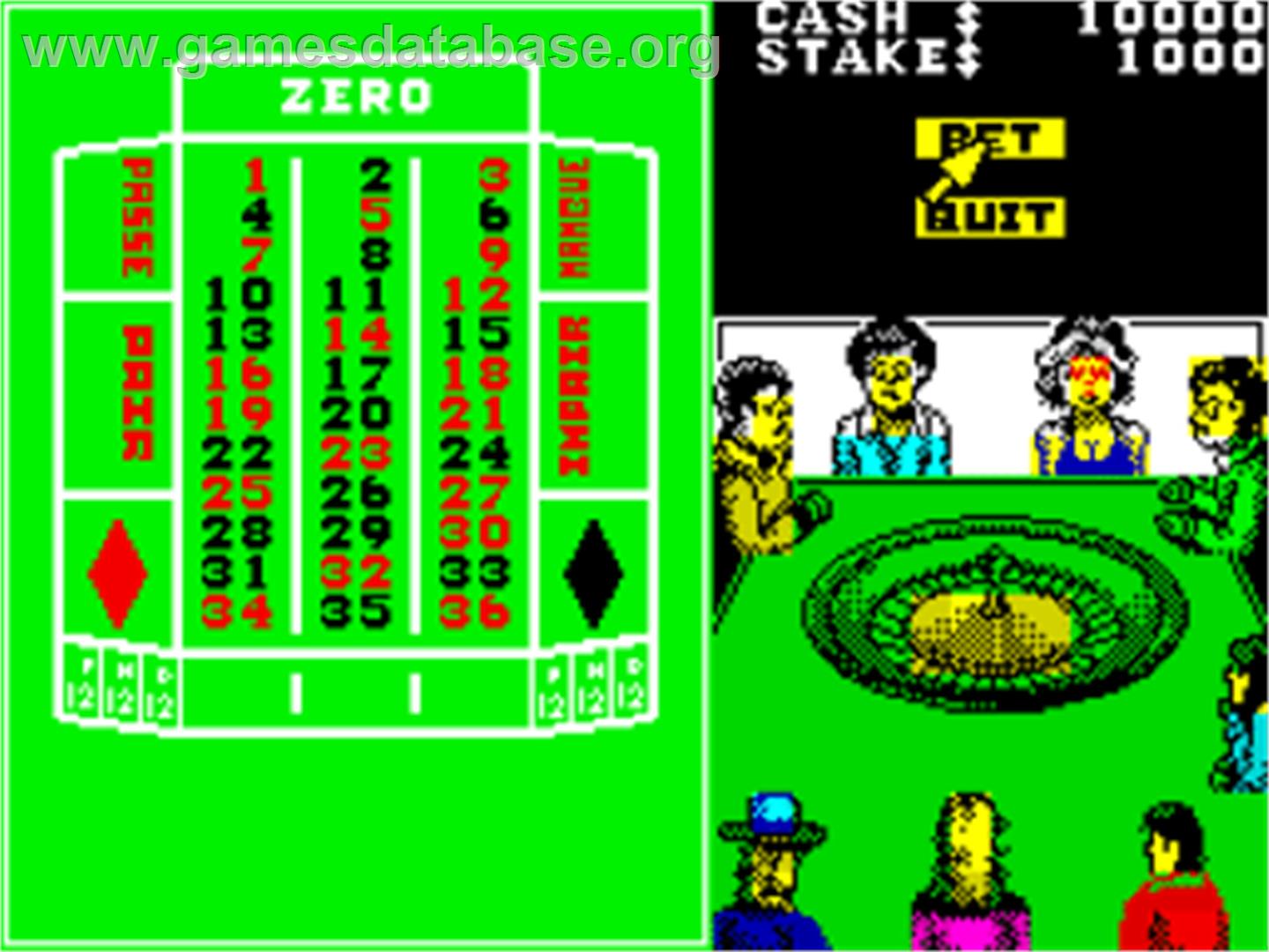 Monte Carlo Casino - Sinclair ZX Spectrum - Artwork - In Game