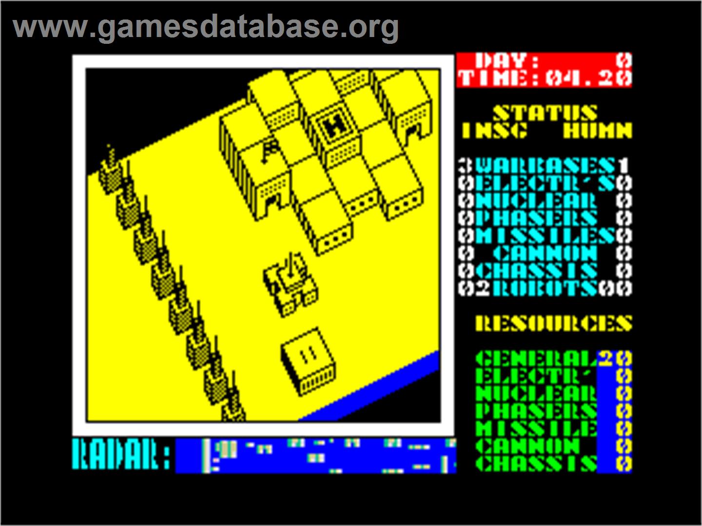 Nether Earth - Sinclair ZX Spectrum - Artwork - In Game