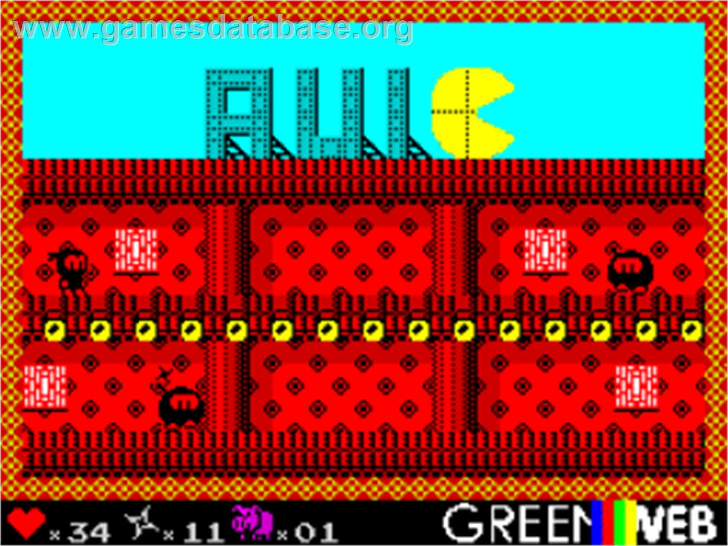 Ninjakul in the AUIC Temple - Sinclair ZX Spectrum - Artwork - In Game