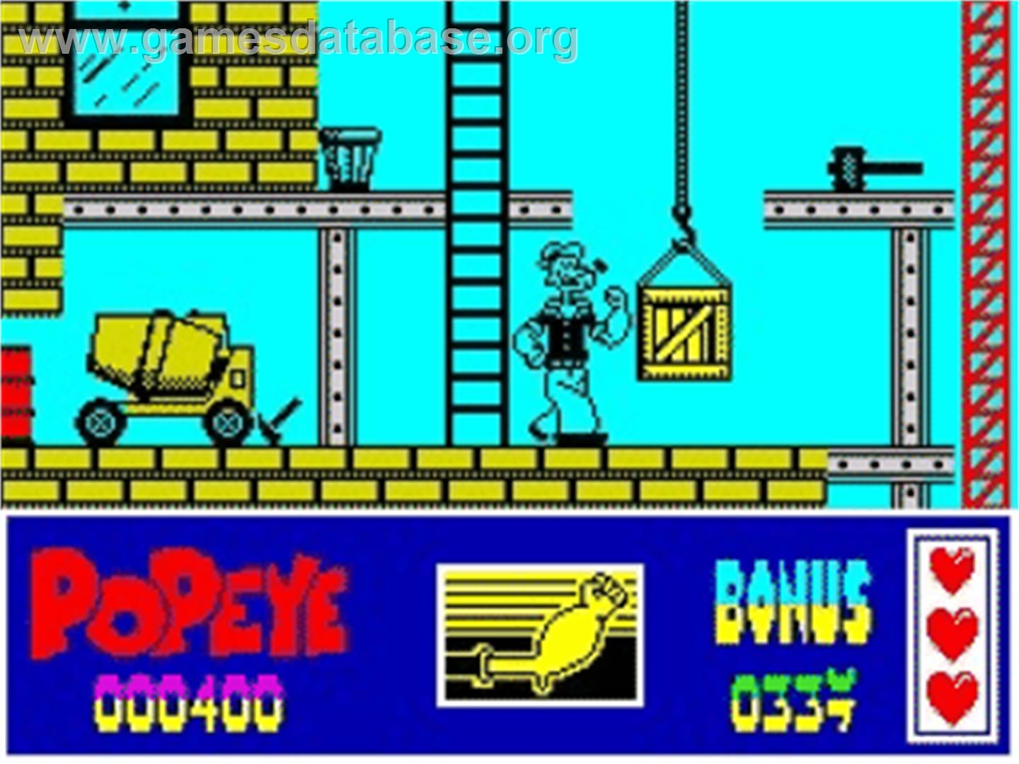 Popeye 2 - Sinclair ZX Spectrum - Artwork - In Game