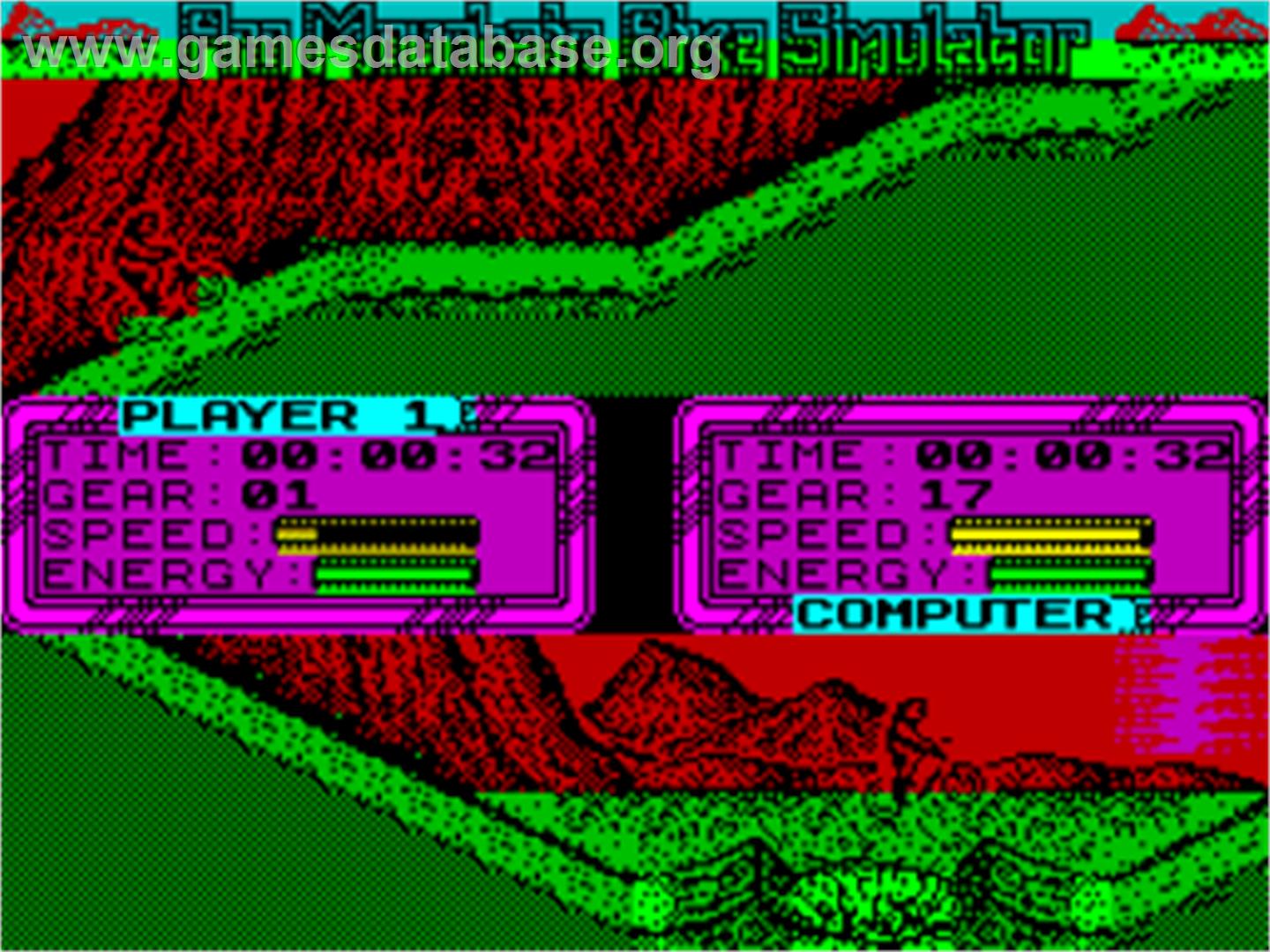 Pro Mountain Bike Simulator - Sinclair ZX Spectrum - Artwork - In Game
