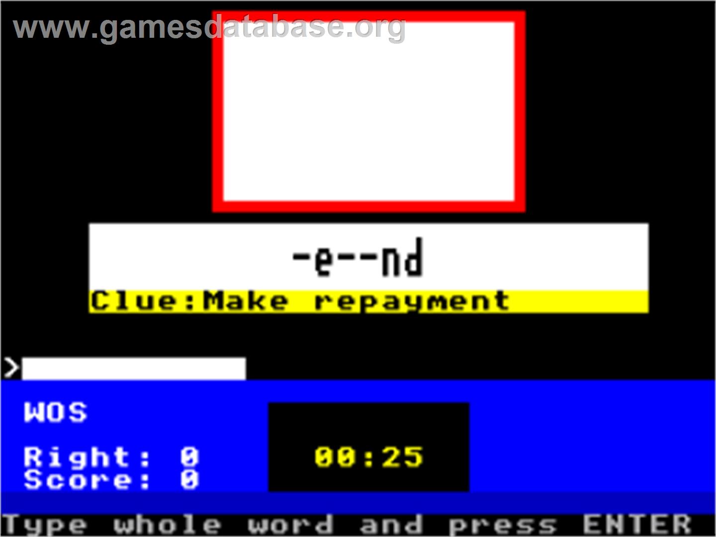 Quiztimer - Sinclair ZX Spectrum - Artwork - In Game