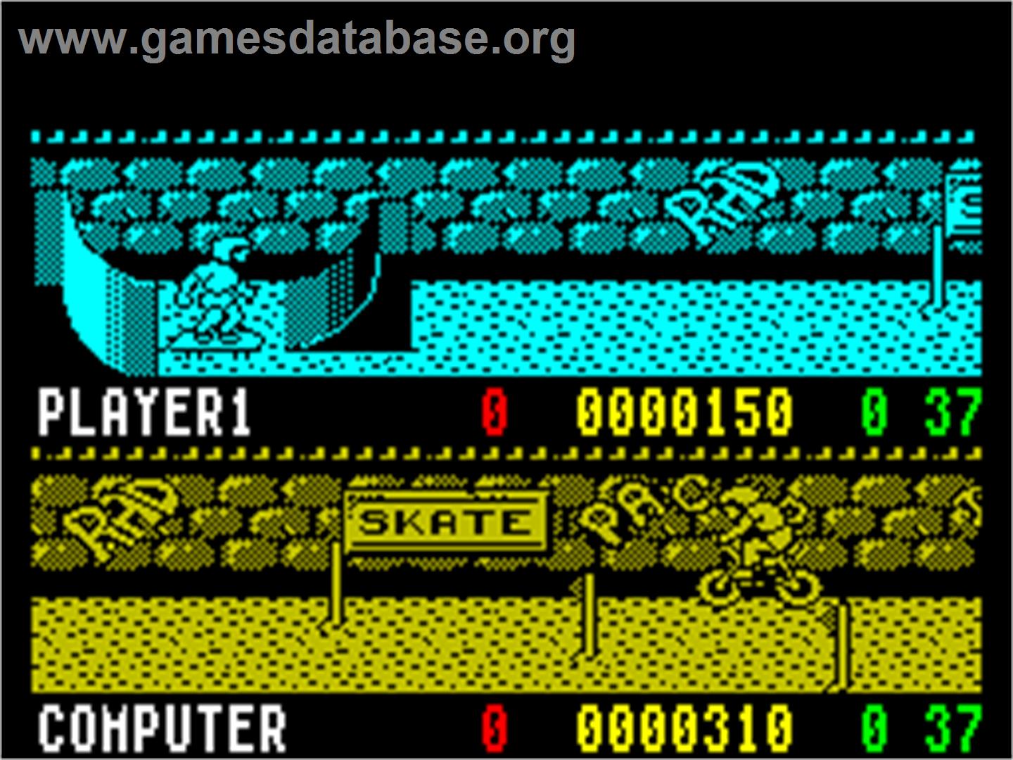 Rad Ramp Racer - Sinclair ZX Spectrum - Artwork - In Game