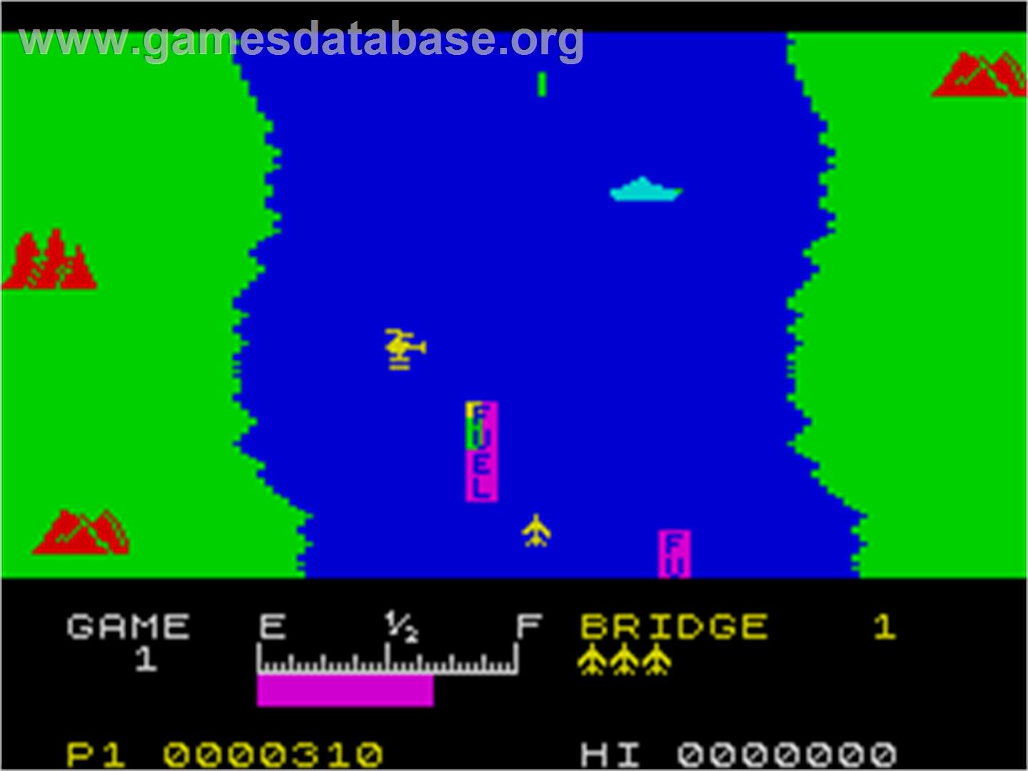 River Raid - Sinclair ZX Spectrum - Artwork - In Game
