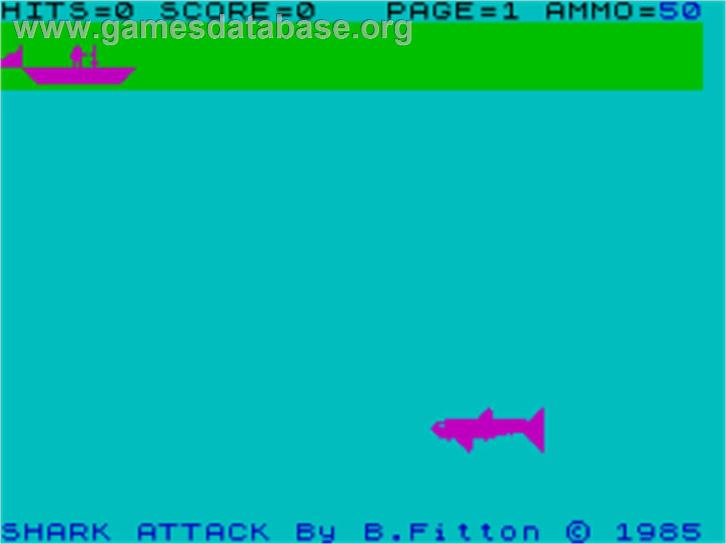 Shark Attack - Sinclair ZX Spectrum - Artwork - In Game