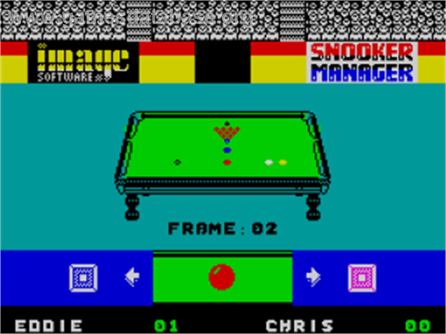 Snooker Manager - Sinclair ZX Spectrum - Artwork - In Game