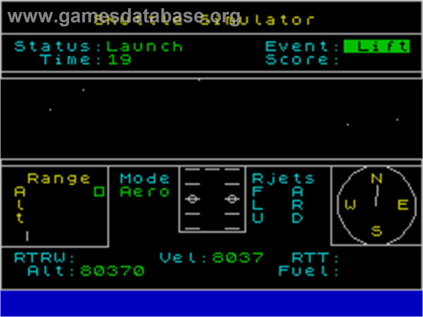 Space Shuttle: A Journey into Space - Sinclair ZX Spectrum - Artwork - In Game