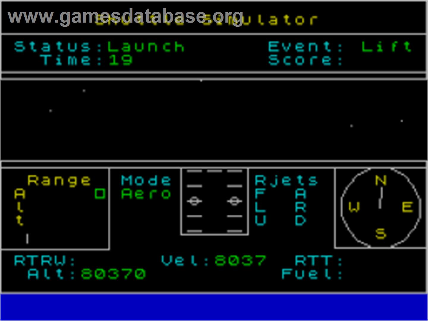 Space Shuttle - Sinclair ZX Spectrum - Artwork - In Game