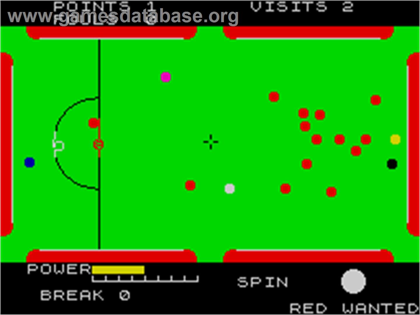 Steve Davis Snooker - Sinclair ZX Spectrum - Artwork - In Game