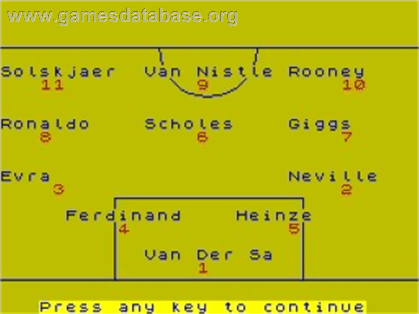Super League - Sinclair ZX Spectrum - Artwork - In Game