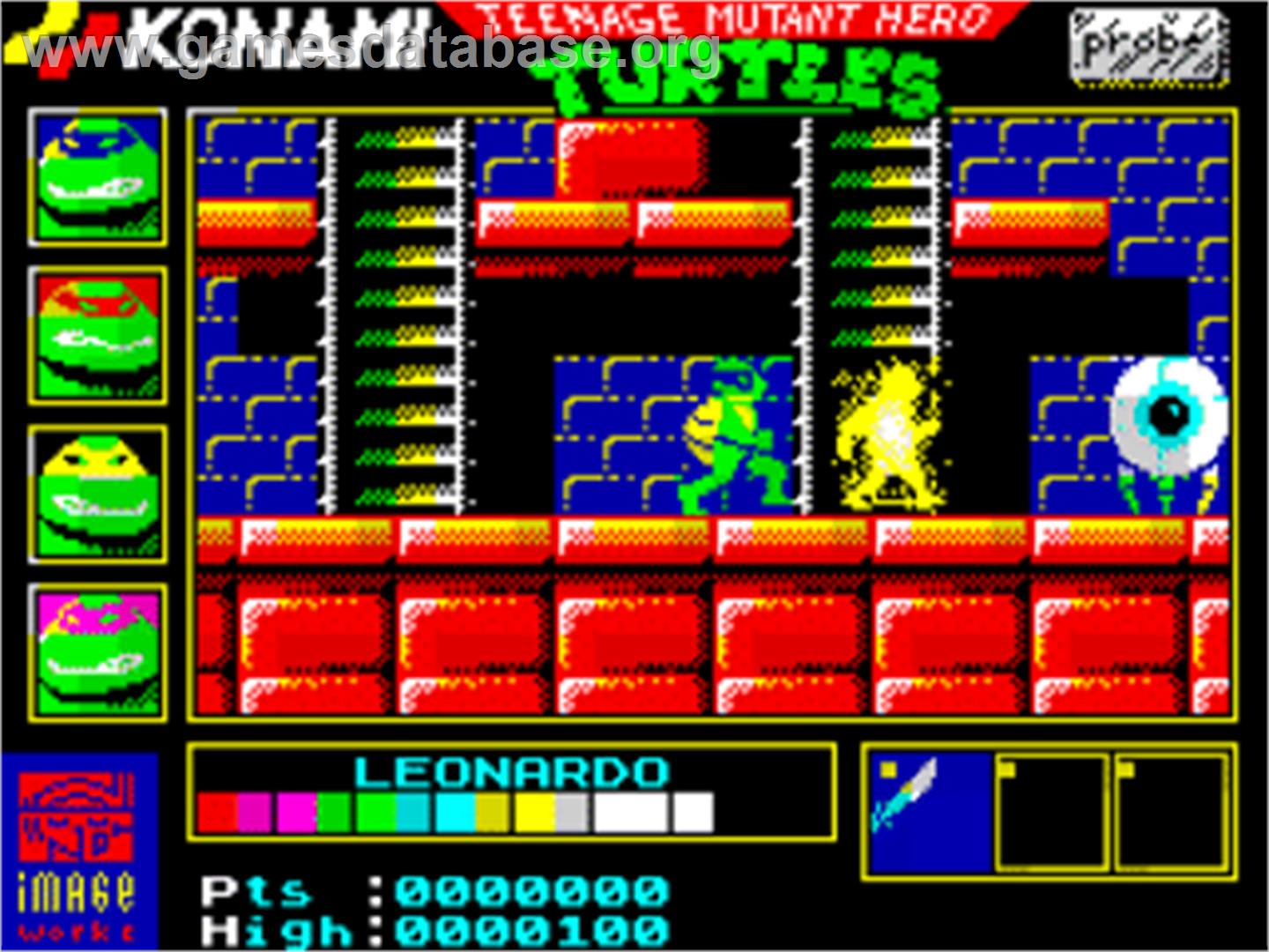 Teenage Mutant Hero Turtles - Sinclair ZX Spectrum - Artwork - In Game