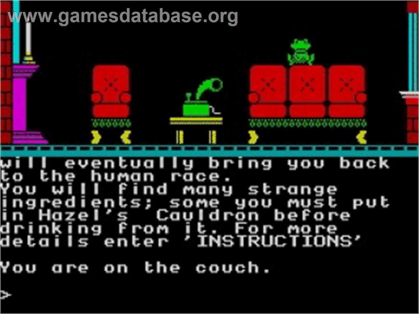 The Witch's Cauldron - Sinclair ZX Spectrum - Artwork - In Game