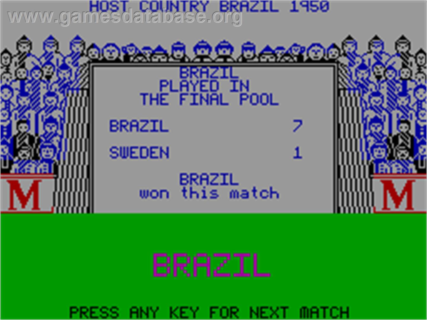 World Class Soccer - Sinclair ZX Spectrum - Artwork - In Game
