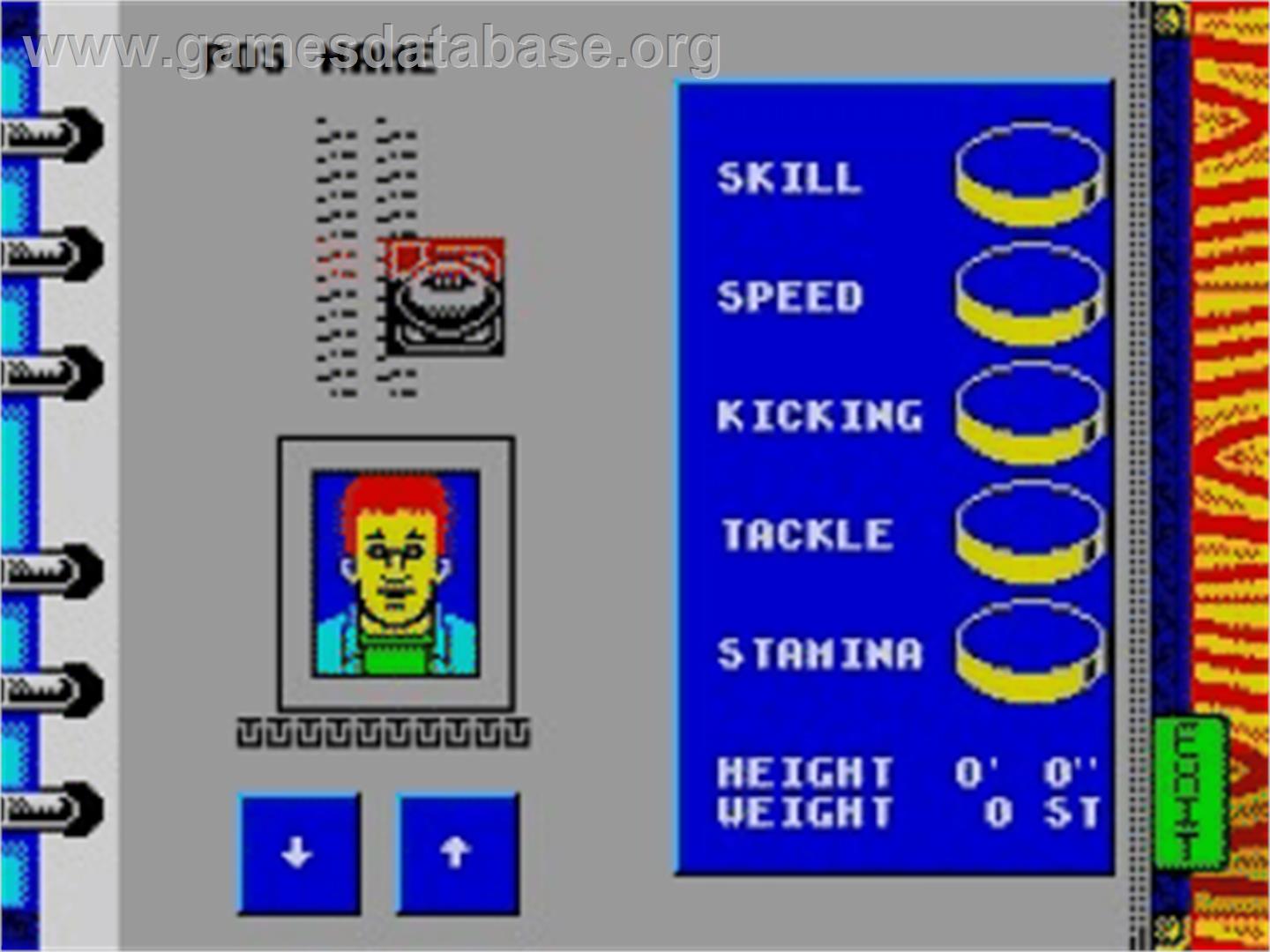 World Rugby - Sinclair ZX Spectrum - Artwork - In Game