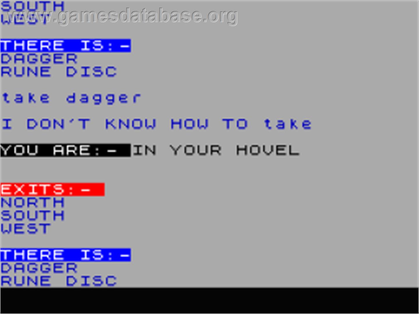 Ziggarat Of Dread - Sinclair ZX Spectrum - Artwork - In Game