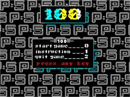 Title screen of 100 on the Sinclair ZX Spectrum.