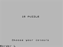 Title screen of 15 Puzzle on the Sinclair ZX Spectrum.