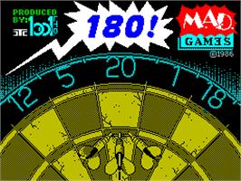 Title screen of 180! Pub Darts on the Sinclair ZX Spectrum.