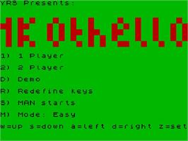 Title screen of 1k Othello on the Sinclair ZX Spectrum.