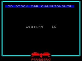 Title screen of 3D Stock Car Championship on the Sinclair ZX Spectrum.