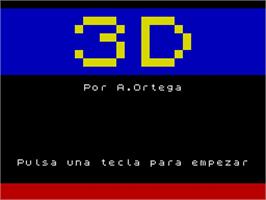 Title screen of 3d on the Sinclair ZX Spectrum.