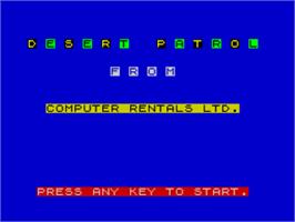 Title screen of 3d Desert Patrol on the Sinclair ZX Spectrum.