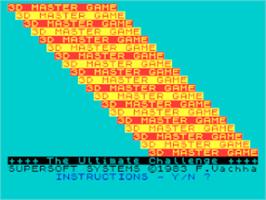 Title screen of 3d Master Game on the Sinclair ZX Spectrum.