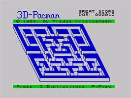 Title screen of 3d Pacman on the Sinclair ZX Spectrum.
