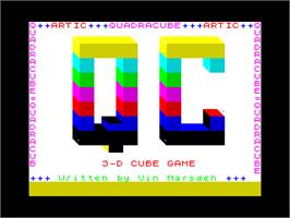 Title screen of 3d Quadracube on the Sinclair ZX Spectrum.