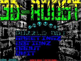 Title screen of 3d Roost on the Sinclair ZX Spectrum.