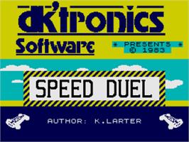 Title screen of 3d Speed Duel on the Sinclair ZX Spectrum.