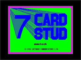 Title screen of 7 Card Stud on the Sinclair ZX Spectrum.