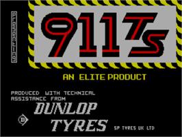 Title screen of 911 TS on the Sinclair ZX Spectrum.