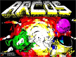 Title screen of A.r.c.o.s. on the Sinclair ZX Spectrum.
