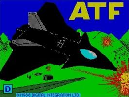 Title screen of ATF - Advanced Tactical Fighter on the Sinclair ZX Spectrum.