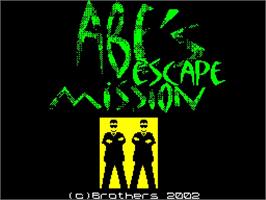 Title screen of Abes Mission Escape on the Sinclair ZX Spectrum.
