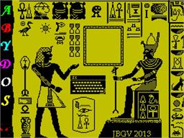 Title screen of Abydos on the Sinclair ZX Spectrum.
