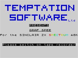 Title screen of Admiral Graf Spee on the Sinclair ZX Spectrum.