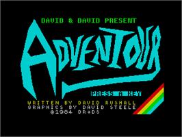 Title screen of Adventour on the Sinclair ZX Spectrum.