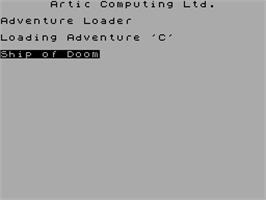 Title screen of Adventure C: Ship Of Doom on the Sinclair ZX Spectrum.