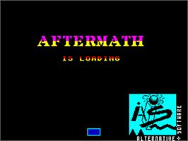 Title screen of Aftermath on the Sinclair ZX Spectrum.