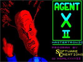 Title screen of Agent X 2 - The Mad Prof's Back! on the Sinclair ZX Spectrum.