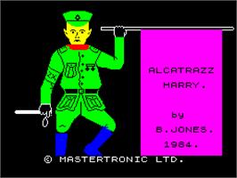 Title screen of Alcatraz Harry on the Sinclair ZX Spectrum.